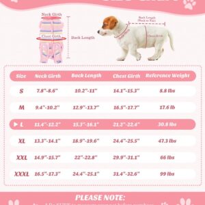 VavoPaw Dog Surgery Suit, Soft Breathable Dog Onesie for Surgery, Dog Bodysuit for Female Male Puppies, Puppy Cone E-Collar Alternative for Wounds Skin Diseases After Surgery, M, Pink