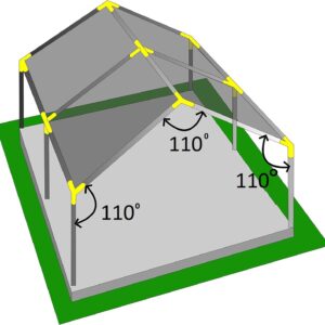 6-Leg Carport Canopy Pipe Fittings Medium/Standard Peak Connectors with 110 Degree Angle (Choose Size) (Connects 1-5/8" Pipe)
