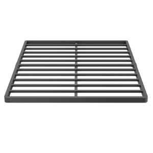 Bednowitz 2 Inch High Queen Box-Spring with Steel Slats, Quick Lock Queen Bunkie-Board Only, Low Metal Frame Bed-Slat Replacement, Noise Free Mattress Surpoort Base, Black