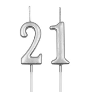 21st & 12th birthday candles, silver number 21 12 candle for cake, happy birthday cake topper decoration for birthday anniversary celebration party supplies