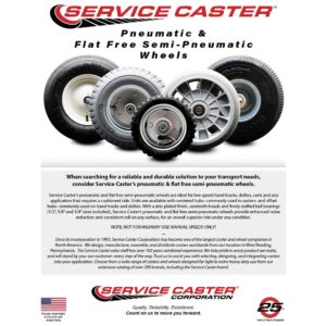 Service Caster Brand Replacement Wheel for Magliner Hand Truck Wheel 131010-10" x 3" Flat Free Hand Truck Dolly Wheel Only with a 2.25" Offset Hub and Ball Bearings - 280 lbs Capacity per Wheel