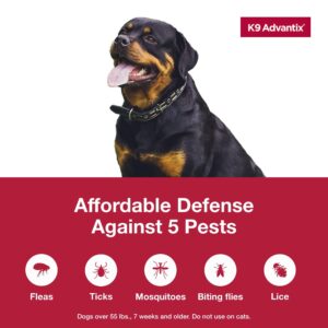 K9 Advantix Flea, Tick & Mosquito Prevention for Dogs Over 55 lbs. | Flea Drops for Extra Large Dogs | Apply Monthly | 2 Treatments