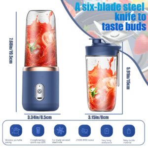 Portable Blender Powerful Personal Blender 400ml Capacity Travel Blender 6 Cutter Portable Juicer Blender with 1 Water Bottle USB Rechargeable Blender for Smoothies 1 Portable Blender