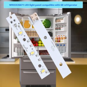 Yubunt WR55X26671 Refrigerator LED Light Board is Compatible with GE Freezer, with Replacement Part Numbers PS11767930, EAP11767930, LED3344588, AP6035586, 4468532. New Upgrade (2Pcs)