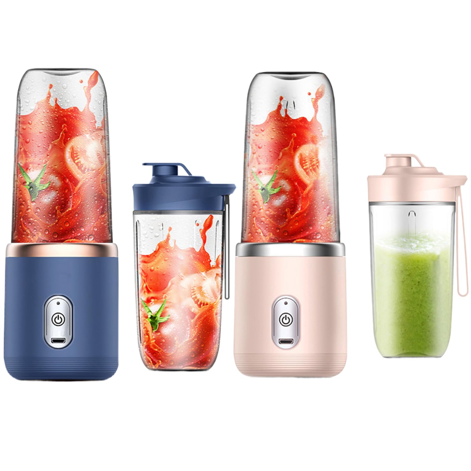 Portable Blender Powerful Personal Blender 400ml Capacity Travel Blender 6 Cutter Portable Juicer Blender with 1 Water Bottle USB Rechargeable Blender for Smoothies 1 Portable Blender