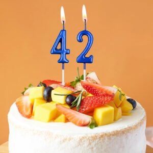 22nd Birthday Candles, Blue Number 22 Candle for Cake, Happy Birthday Cake Topper Decoration for Birthday Anniversary Celebration Party Supplies