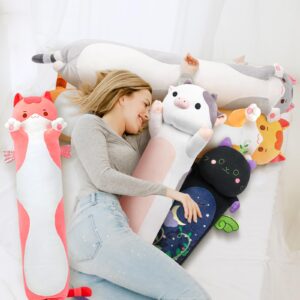 Mewaii Long Plush Cow Body Pillow, Cute Cow Stuffed Animals Soft Plushies, Cow Squishy Big Cuddle Pillow Toys for Girls (20 Inches)