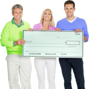 giant check (32 x 13.5 inches) - big check for presentation - oversized fake check award - giant blank check - promotional check - big presentation checks