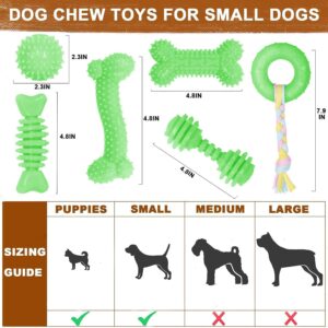 CGBD Puppy Toys, 6 Pack Dog Chew Toys for Puppy, Cute Green Small Dog Toys Teething Toys for Puppies, Soft Durable Interactive Chew Toy for Small Dogs