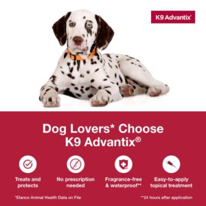 K9 Advantix Flea, Tick & Mosquito Prevention for Dogs 21-55 lbs. | Flea Drops for Large Dogs | Apply Monthly | 2 Treatments