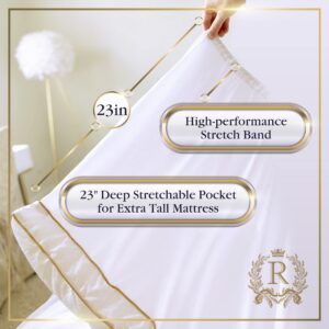 Twin Size Mattress Topper - 8-23 Inches Deep Pocket, 400 TC Cotton Extra Thick Mattress Topper, Soft Mattress Down Alternative Fill Cover Cooling Overfilled 1400GSM Mattress Pad