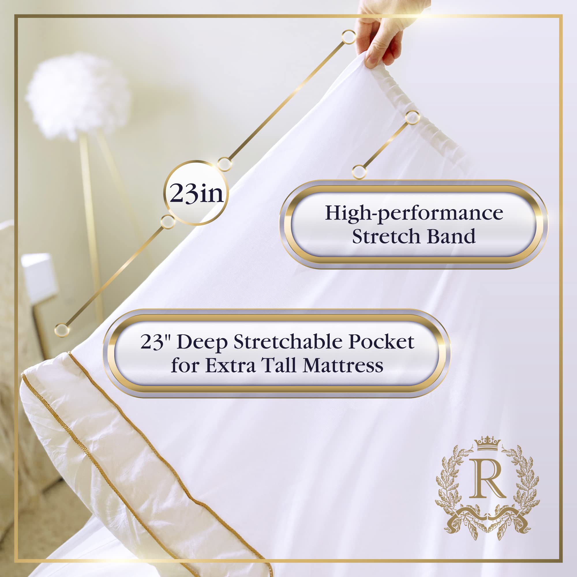 Twin Size Mattress Topper - 8-23 Inches Deep Pocket, 400 TC Cotton Extra Thick Mattress Topper, Soft Mattress Down Alternative Fill Cover Cooling Overfilled 1400GSM Mattress Pad