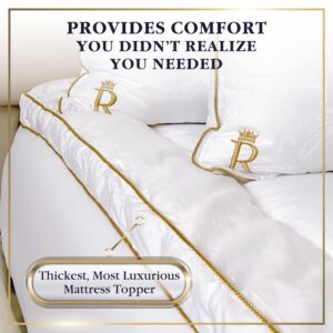 Twin Size Mattress Topper - 8-23 Inches Deep Pocket, 400 TC Cotton Extra Thick Mattress Topper, Soft Mattress Down Alternative Fill Cover Cooling Overfilled 1400GSM Mattress Pad