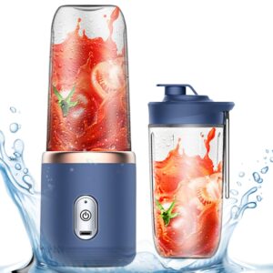 portable blender powerful personal blender 400ml capacity travel blender 6 cutter portable juicer blender with 1 water bottle usb rechargeable blender for smoothies 1 portable blender