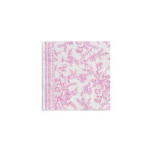 coterie pink toile dinner napkins (set of 25) | cute napkins with pink and white toile, party napkins for bridal and baby shower, tea party, garden party, birthday party | 6.5" napkins disposable