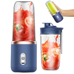 Portable Blender Powerful Personal Blender 400ml Capacity Travel Blender 6 Cutter Portable Juicer Blender with 1 Water Bottle USB Rechargeable Blender for Smoothies 1 Portable Blender