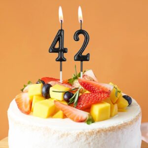 34th & 43rd Birthday Candles, Black Number 34 43 Candle for Cake, Happy Birthday Cake Topper Decoration for Birthday Anniversary Celebration Party Supplies