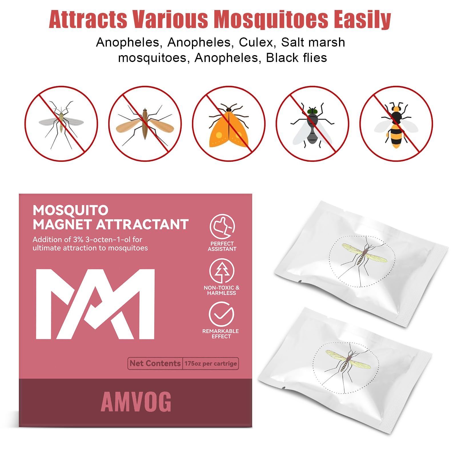 AMVOG Mosquito Magnet Octenol for Bug Zapper | Octenol Lure for Replacement | 2 Pack