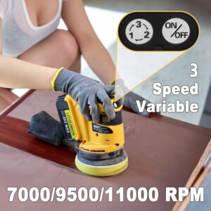 KUWZTY Random Orbit Sander for DEWALT 20v Battery, 5-Inch Variable Speed Orbital Hand Sander with Dust Collector for Sanding and Polishing (Tool Only,No Battery)