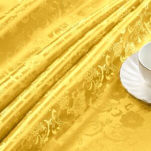 cobedzy gold satin fabric by the yard - 1 yard 60 inches wide shiny satin jacquard fabric luxurious satin for diy crafts and clothing making