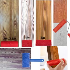 7Pcs Wood Grain Tool Set Wood Grain Painting Tool Wood Grain Roller Wood Texture Paint Tool DIY Rubber Wood Pattern Painting Roller for Wall Room Art Decoration