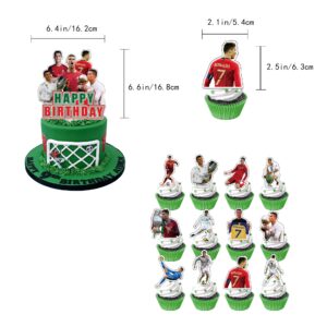 Soccer Balloons, Football Cupcakes, Football Banner, Football Centerpieces, Football Party Decorations Kit for Birthday Party Supplies, Soccer Theme Party Decorations