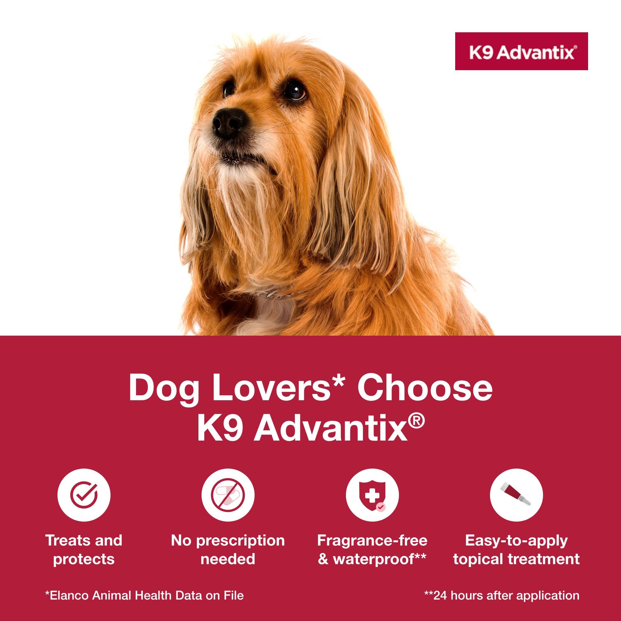 K9 Advantix Flea, Tick & Mosquito Prevention for Dogs 11-20 lbs. | Flea Drops for Medium Dogs | Apply Monthly | 2 Treatments