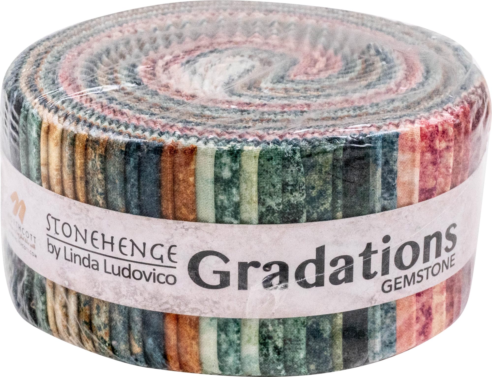 Linda Ludovico Stonehenge Gradations II Gemstone Strips 40 2.5-inch Strips Jelly Roll Northcott, Assorted, SGRAD40-680