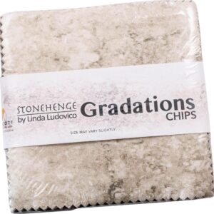 Linda Ludovico Stonehenge Gradations II Mineral Chips 42 5-inch Squares Charm Pack Northcott, CGRAD42-360, Assorted