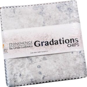 Linda Ludovico Stonehenge Gradations II Graphite Chips 42 5-inch Squares Charm Pack Northcott, Assorted, CGRAD42-99