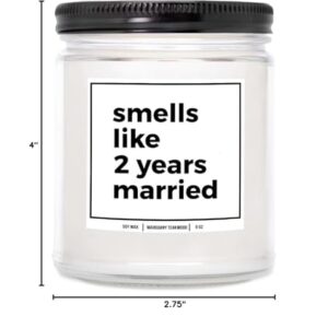 YouNique Designs 2 Year Anniversary Candle - 2nd Wedding Anniversary for Her, Him - 2nd Wedding Anniversary Candle for Wife, Husband - Two Year Anniversary Ideas (Mahogany Teakwood)