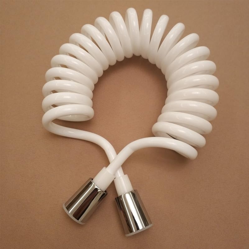 SHIDXIB 2Pcs 1.5 m ABS Telephone Line Style Spring Flexible Shower Hose Water Plumbing Toilet Bidet Sprayer Connect Pipe