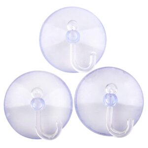 Generic 3 Pcs Bathroom Kitchen Clear Reusable Plastic Suction Cup Wall Hooks Hangers Vacuum Seamless Sucker Hook Attractive and Professional