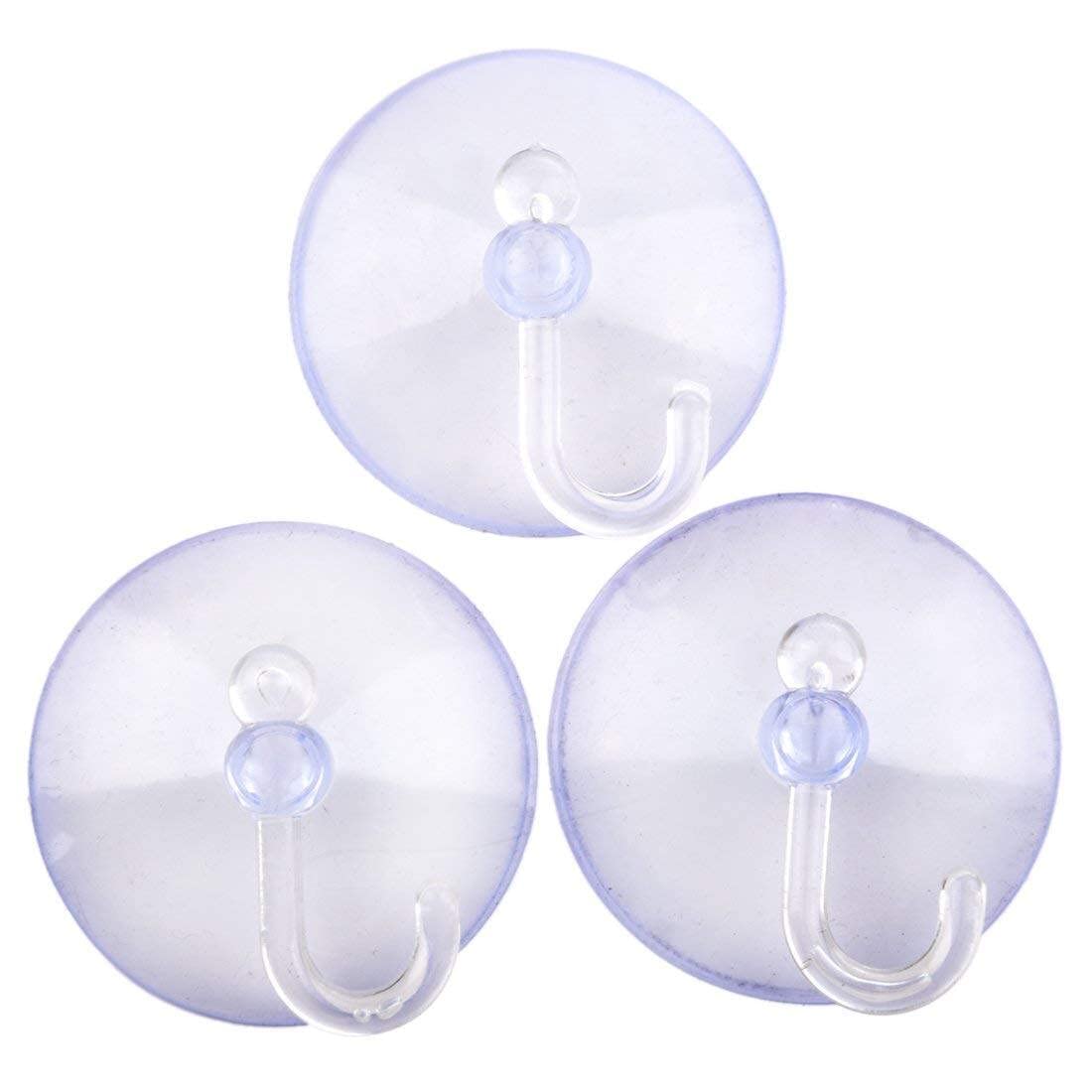 Generic 3 Pcs Bathroom Kitchen Clear Reusable Plastic Suction Cup Wall Hooks Hangers Vacuum Seamless Sucker Hook Attractive and Professional