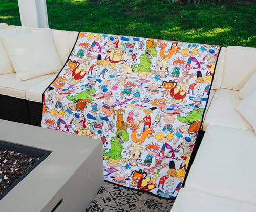 Nickelodeon Cartoon Collage Fleece Throw Blanket | Soft Polyester Cover For Sofa, Bed | 45 x 60 Inches