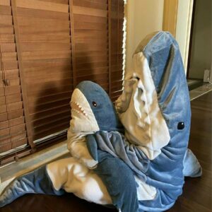 Fancemot Shark Blanket for Kids, Shark Blanket Hoodie Soft Cozy, Shark Blanket Onesie Flannel, Wearable Shark Blanket