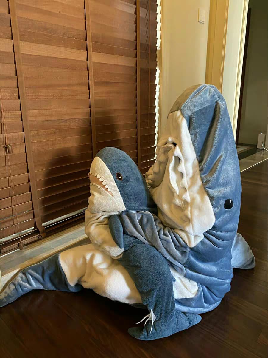 Fancemot Shark Blanket for Kids, Shark Blanket Hoodie Soft Cozy, Shark Blanket Onesie Flannel, Wearable Shark Blanket