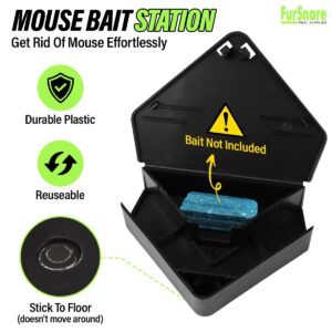 Mouse Bait Stations for Mice Outdoor & Indoor with Keys Fully Safety Design and Key Required Keeps Child and Dog Safe, Tamper-Proof, Weatherproof, Refillable & Reusable, Only for Small Mice, 6 Pack