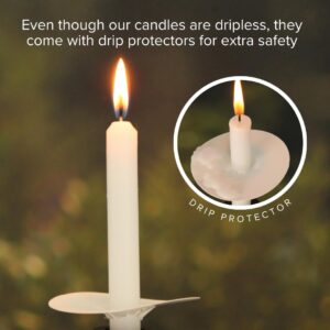 Simply Soson Vigil White Taper Candles Bulk - 112 Church Candles with drip Protectors - White Candles, Ritual Candles, Memorial Candles, Tapered Candles