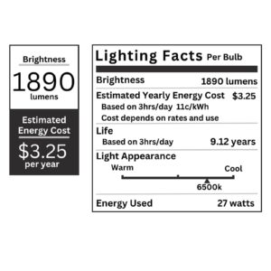 Valoisa (2 Pack CFML27W Natural Daylight Spectrum Fluorescent Light Bulb,Replacement for VERILUX CFML27VLX,6500K