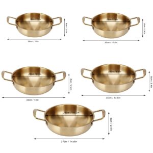 Gold Korean Ramen Pot, Stainless Steel Noodle Pot Portable Kitchen Cooking Pot for Household(26CM)