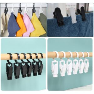 Laundry Hooks Clip,6 Pack Home Travel Hat Clips,ZAAWUUT Rotating Hanging Clothespin for Bathroom Wardrobe Office (Black)