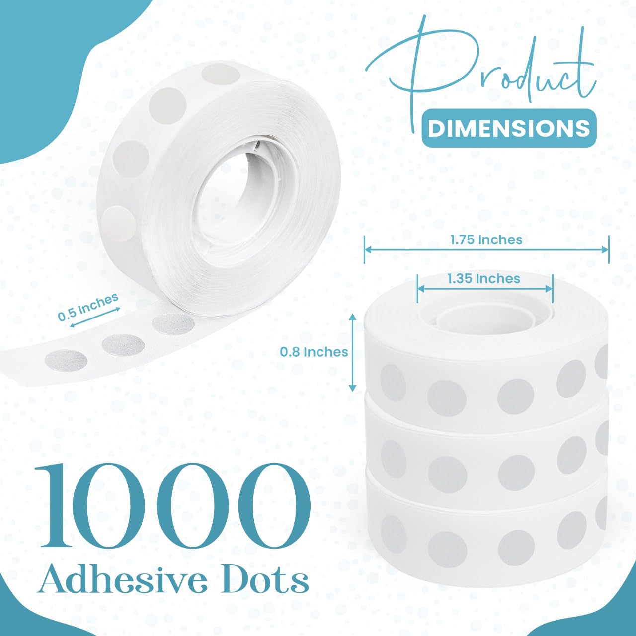 IDOTIFIX Balloon Glue Points Dots Double Sided 1000 Pcs, Balloon Tape for Arch, Wedding Decoration, Birthday Celebration and Home Made Crafts for Christmas Decorations