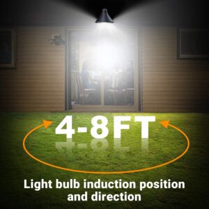 RIUVAO Motion Sensor Light Bulbs 60W（500W Equivalent E26 5000K, Motion Activated Dusk to Dawn Led Corn Light Bulb for Porch Basement Garage, Sensing and Always-ON Two Working Mode Selection