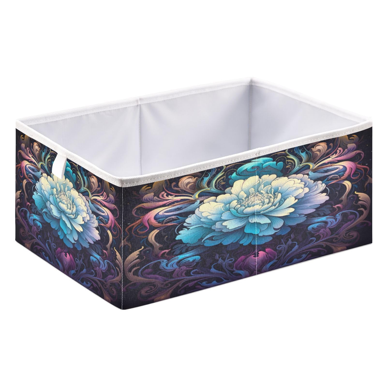 xigua Storage Basket Blue Mandala Foldable Storage Bin 11 X 11 X 11 Inches Cube Storage Baskets Box for Shelves Closet Laundry Nursery Bedroom Home Decor