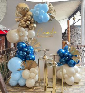 blue graduation balloon garland arch kit metallic and macaron gold and metallic for birthday party decorations wedding bridal baby shower ivory white