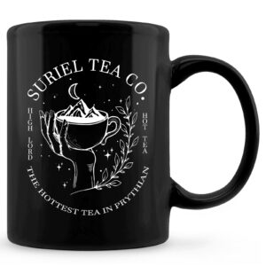 zomhix suriel tea co coffee mug - suriel tea co mug, a court of thorns and roses merchandise cup, book lovers gifts for women men, bookish gifts, 11oz ceramic coffee mug