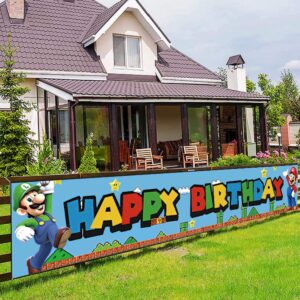 super mario birthday party banner | outdoor and indoor garden sign banner | perfect video game theme party decoration