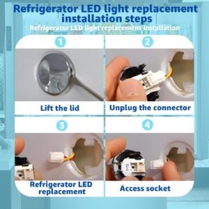 New WR55X11132 LED Light Replacement for GE Refrigerator Compatible with WR55X25754 WR55X26486 WR55X30602 EAP12172918 4590213 AP6261806 PS12172918,Excluding Plastic Cover(2PCS)