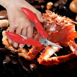 Artcom 8 Piece Seafood Tools Set - 2 Crab Crackers, 2 Lobster Shellers, 2 Crab Forks, 1 Seafood Scissors and 1 Storage Bag